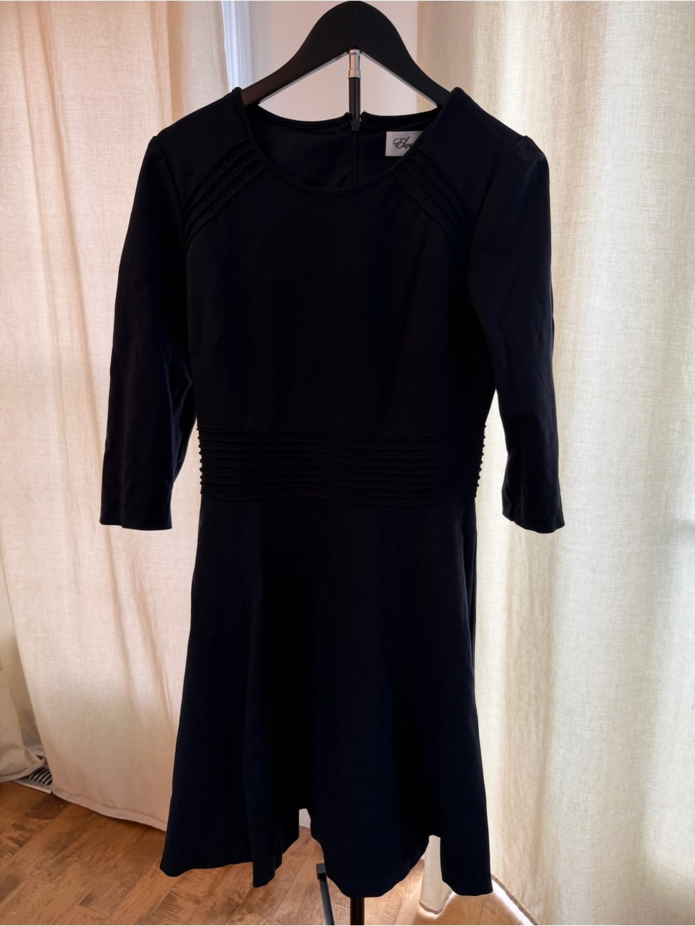 Eliza J Black Knit Fit-and-Flare Dress